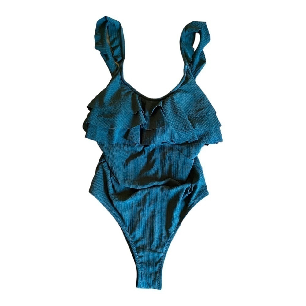 Cupshe Ruffled Bust Ribbed One Piece NWT - Picture 5 of 6